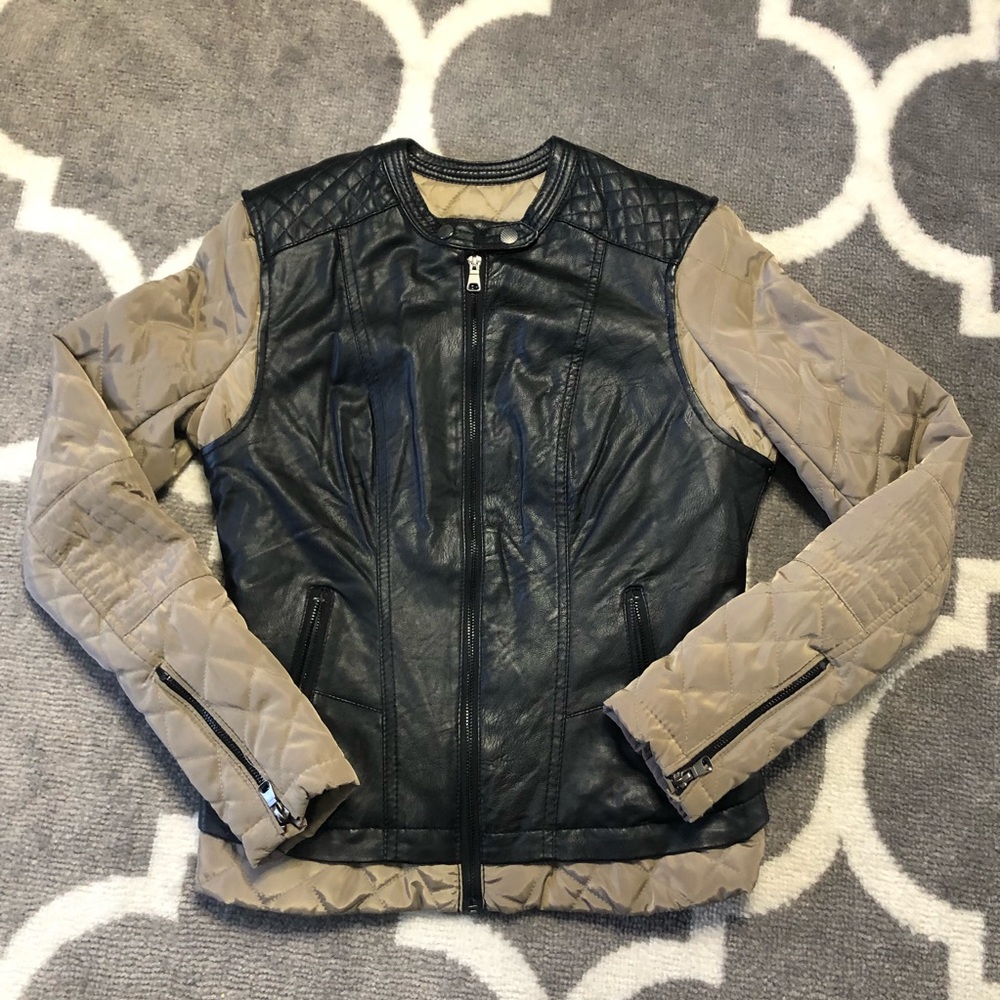 Cavalini Ci Sono Jacket Womens Medium Moto Zipper Sleeves Black